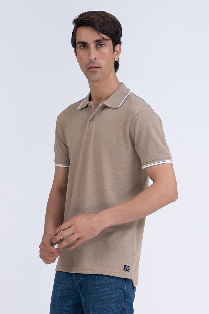 Beige Tipped Polo