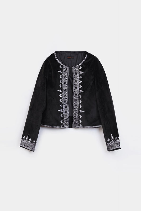 Embroidered Velvet Jacket - Cougar Clothing