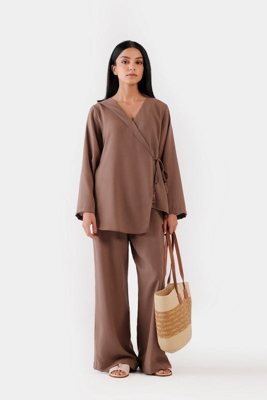 Irish Cotton Wrap Top - Cougar Clothing