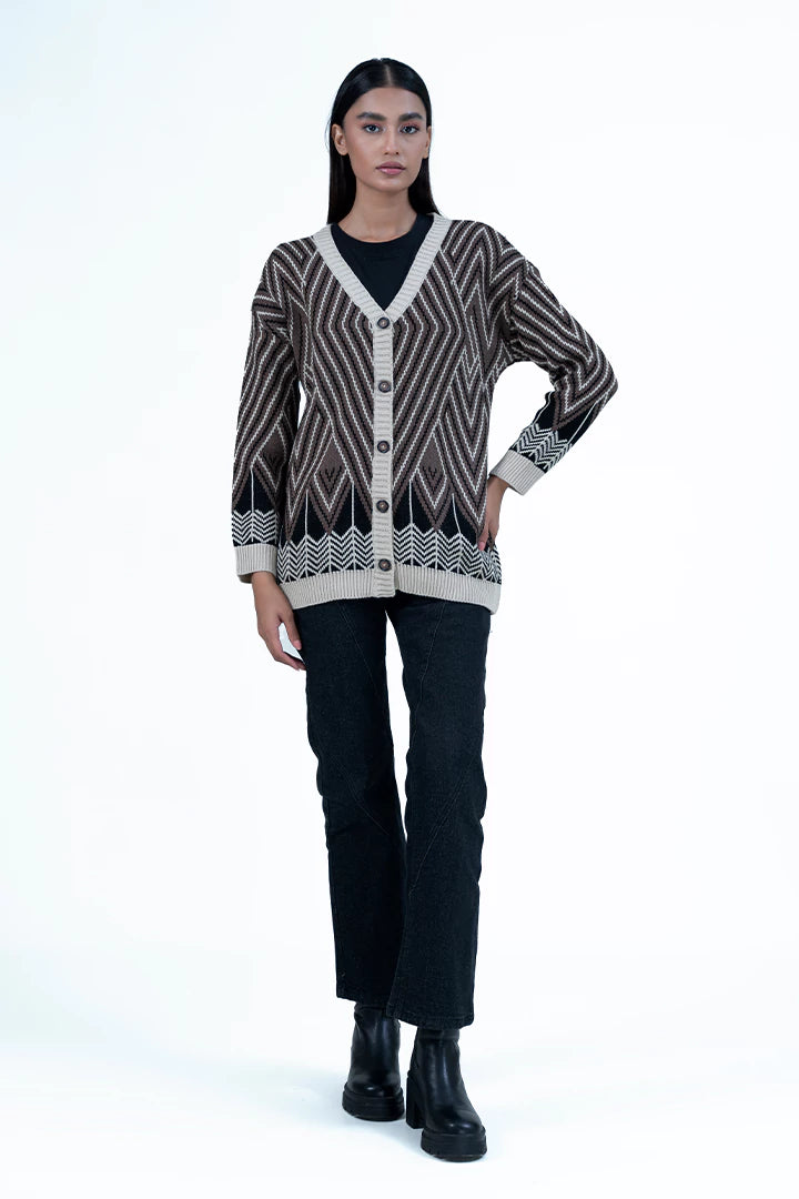 Skin Lining Pattern Jacquard Sweater