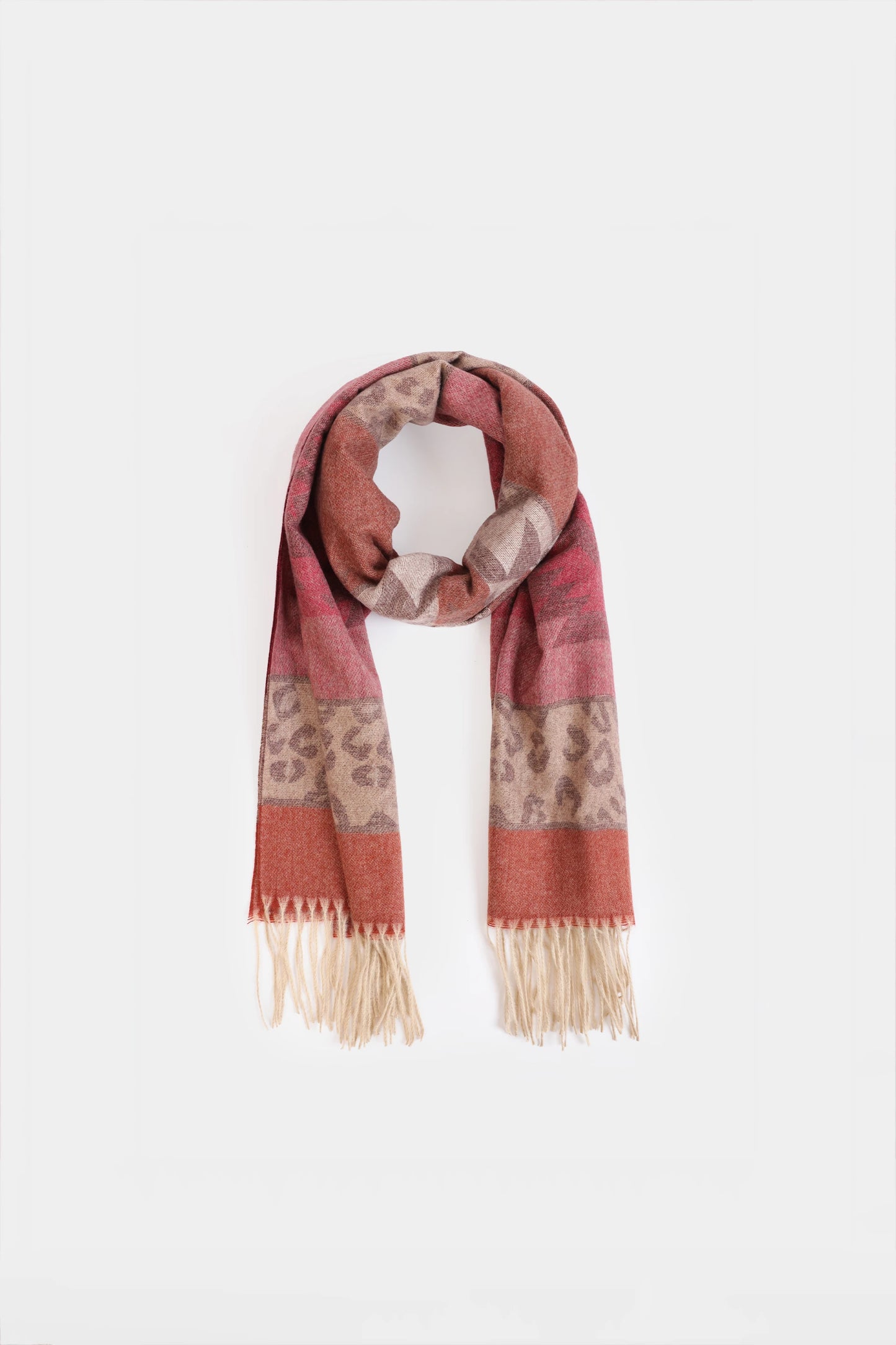 Contrast Pattern Knitted Shawl