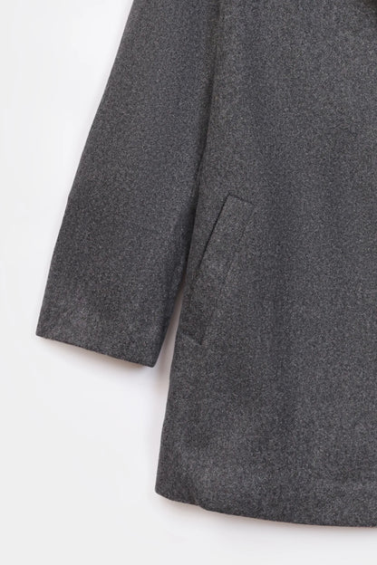 Wool Blend Coat With Lapel Collar - Cougar Clothing