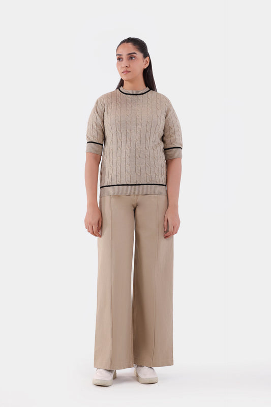 Short Sleeved Knit Sweater - Cougar Clothing