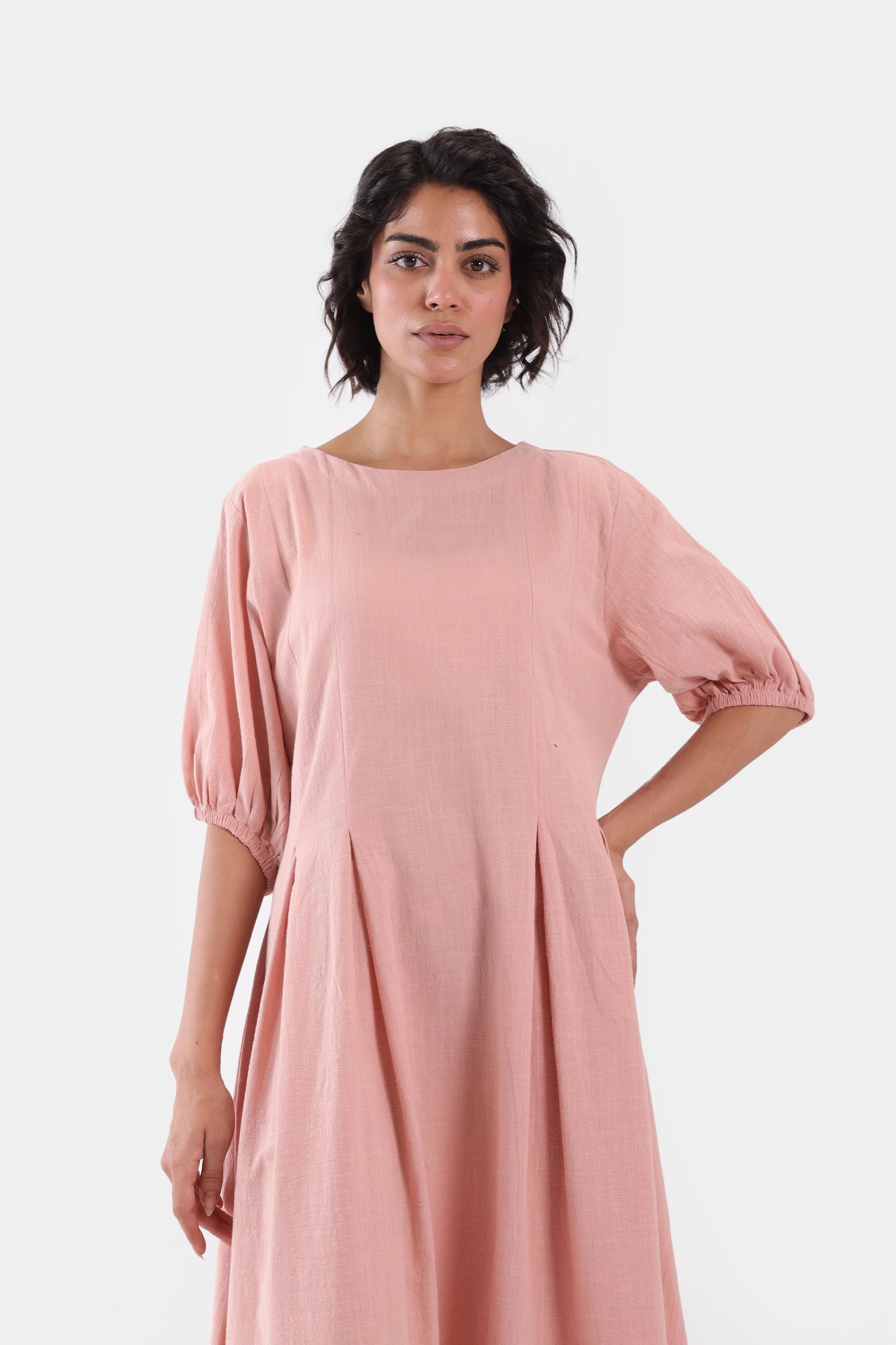 Cross Hatch Cotton Dress - Cougar Clothing