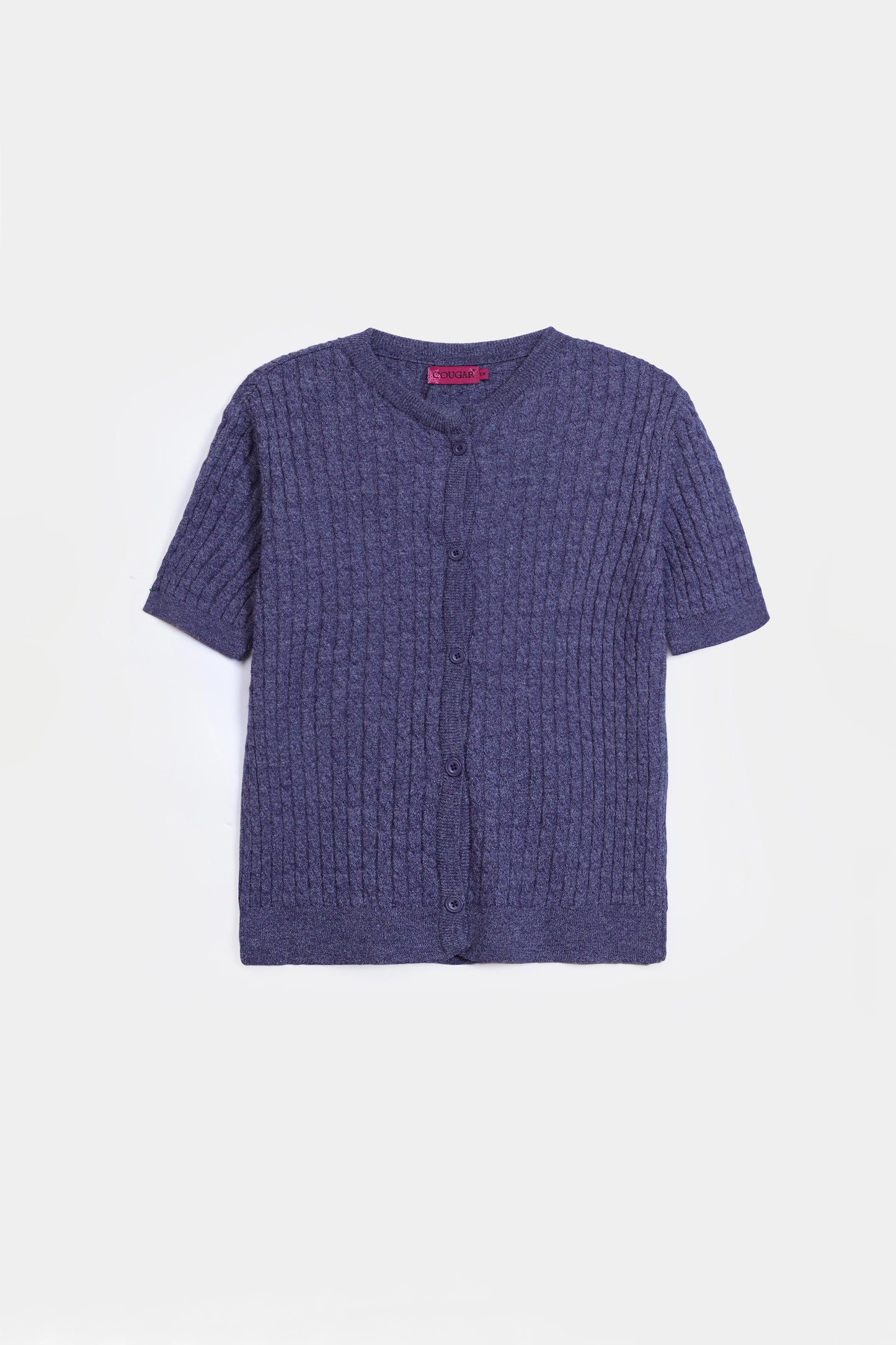 Cable Knit Short Sleeved Cardigan - Cougar Clothing