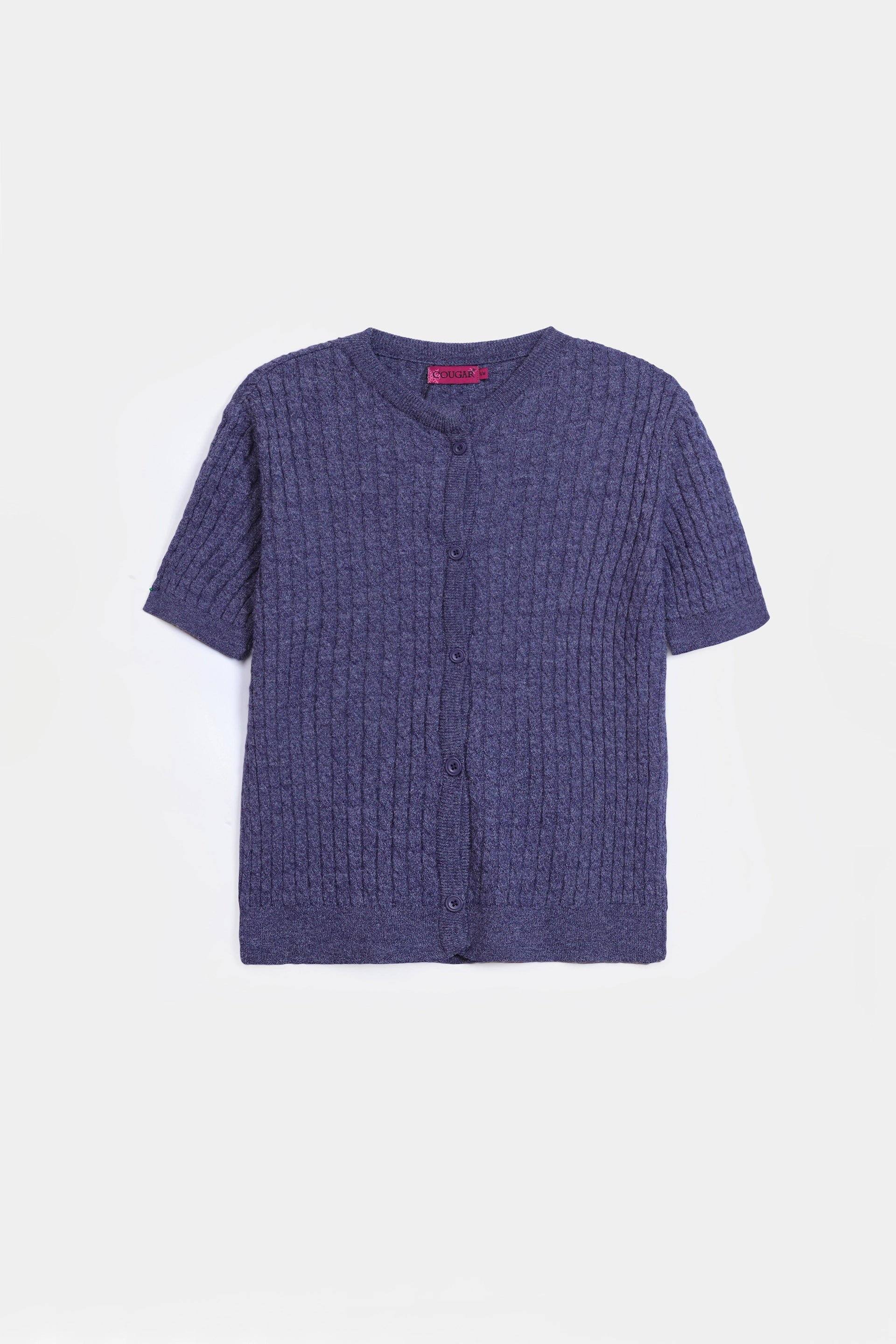 Cable Knit Short Sleeved Cardigan - Cougar Clothing