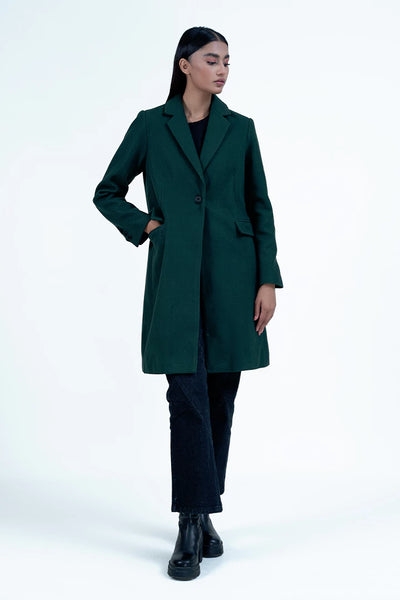 Green Single Breasted Coat