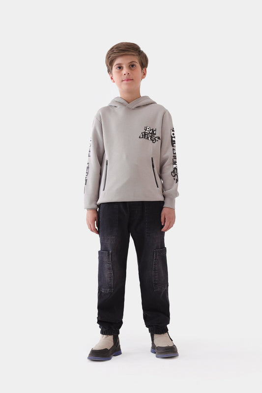 Graphic Hoodie With Zip Pockets