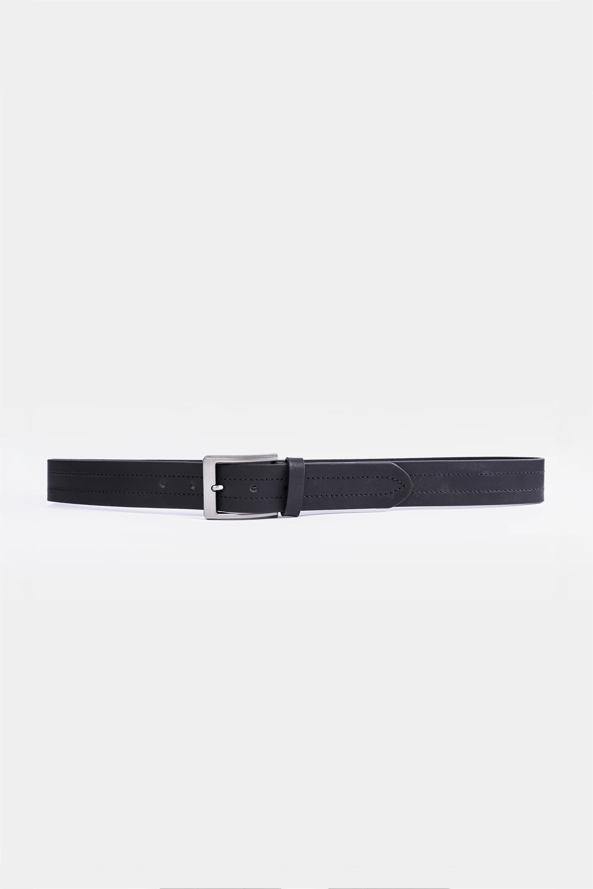Top Stitched Leather Belt - Cougar Clothing