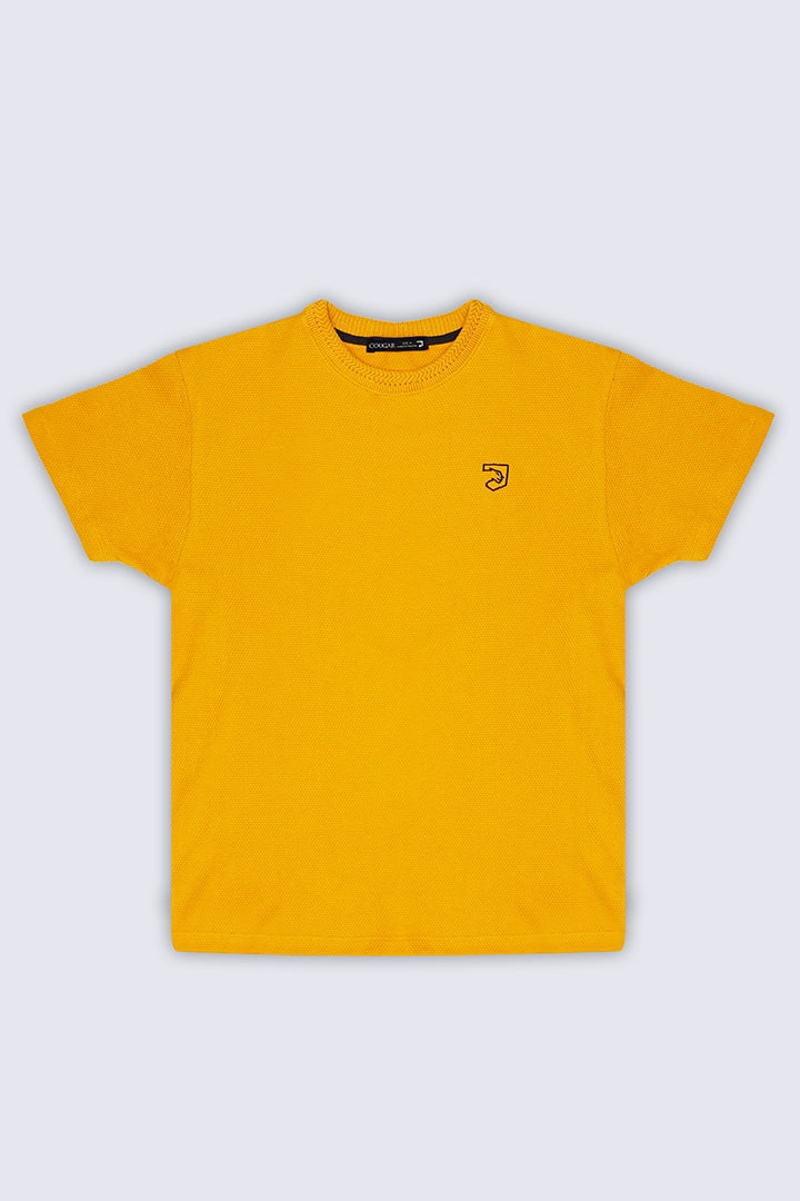Mustard Popcorn Knit T-Shirt