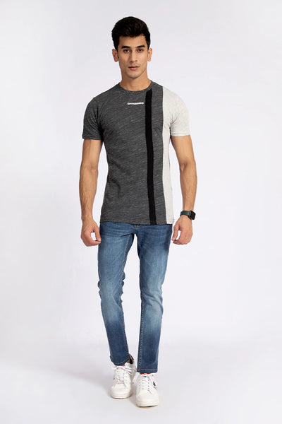 Charcoal Side Striped T-Shirt