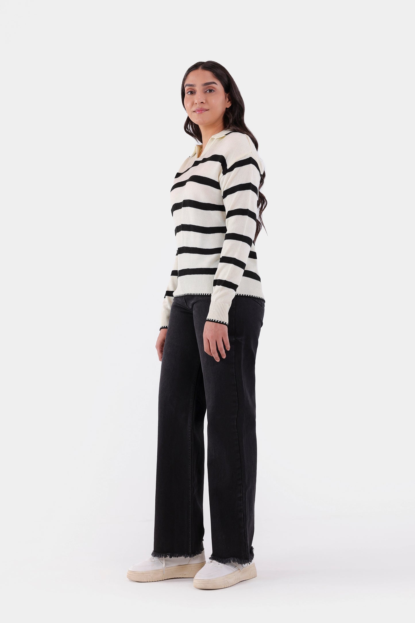 Striped Knit Sweater - Cougar Clothing