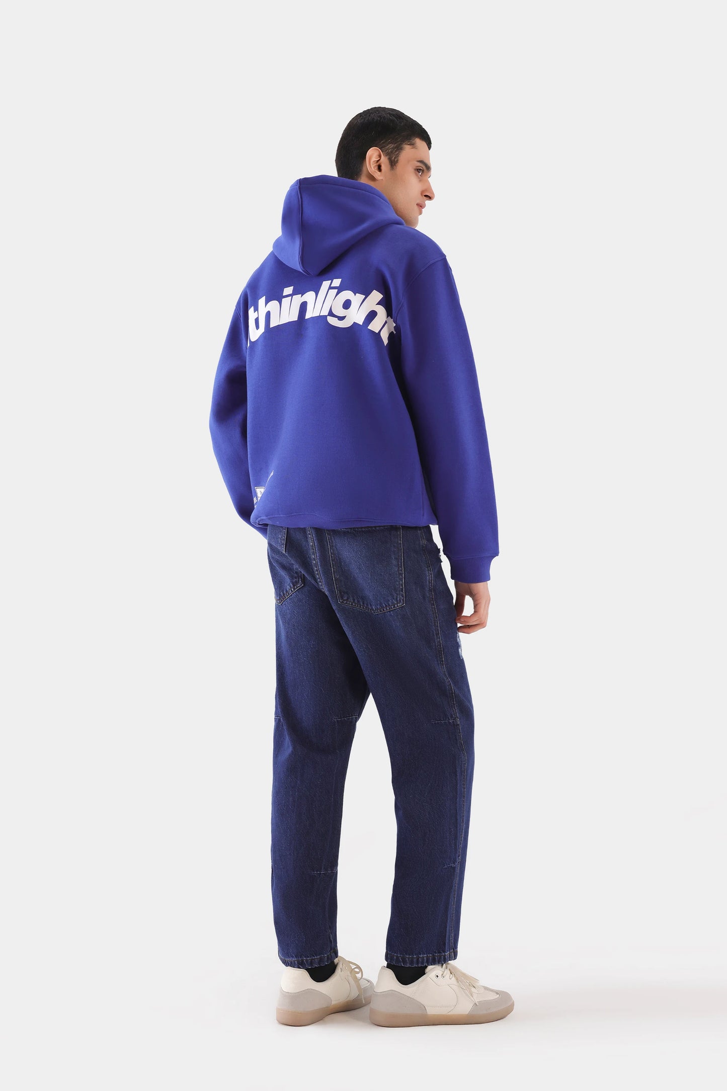 Drop-Shoulder Text Print Hoodie