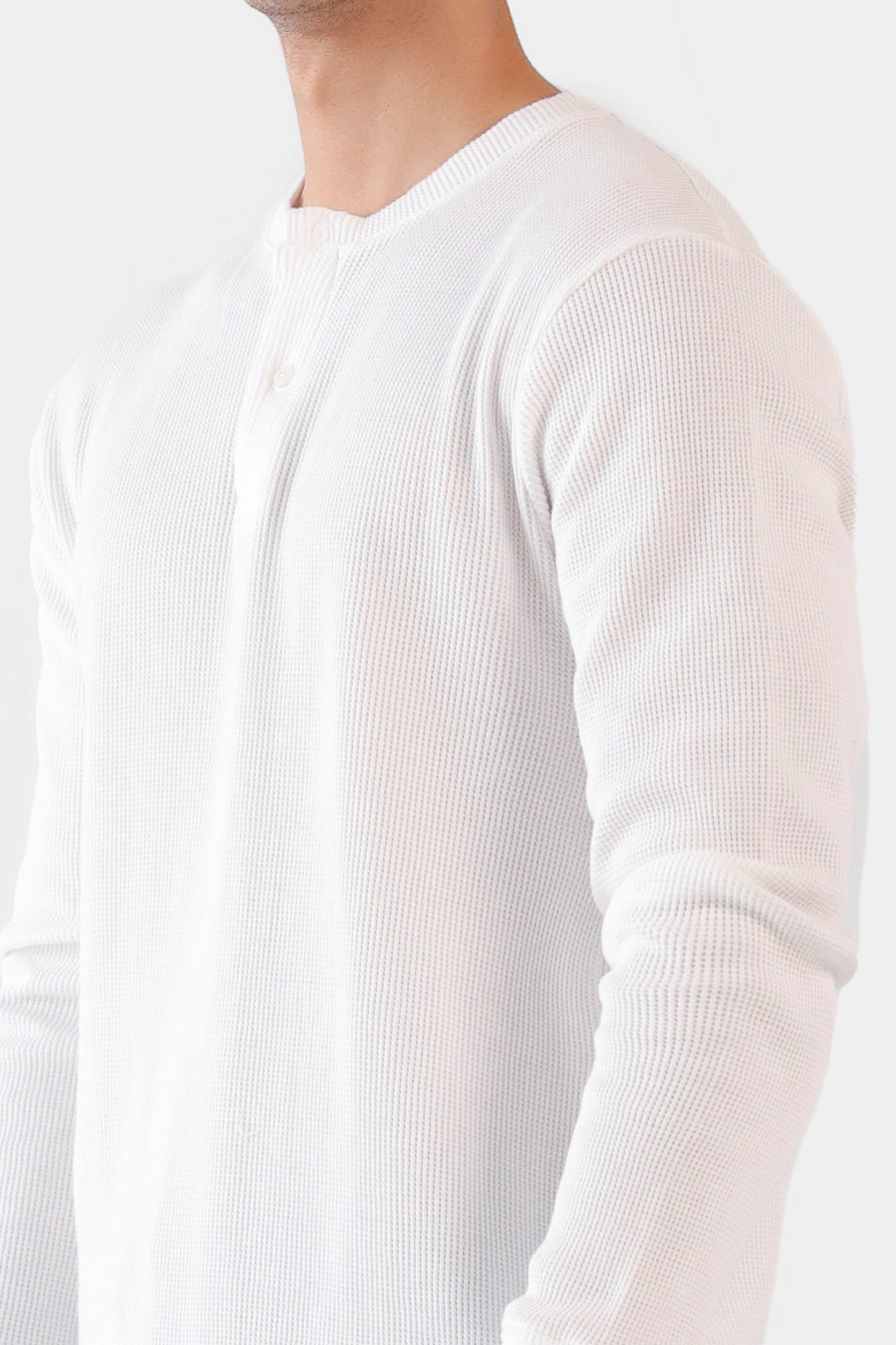 Waffle Knit Henley T-Shirt - Cougar Clothing