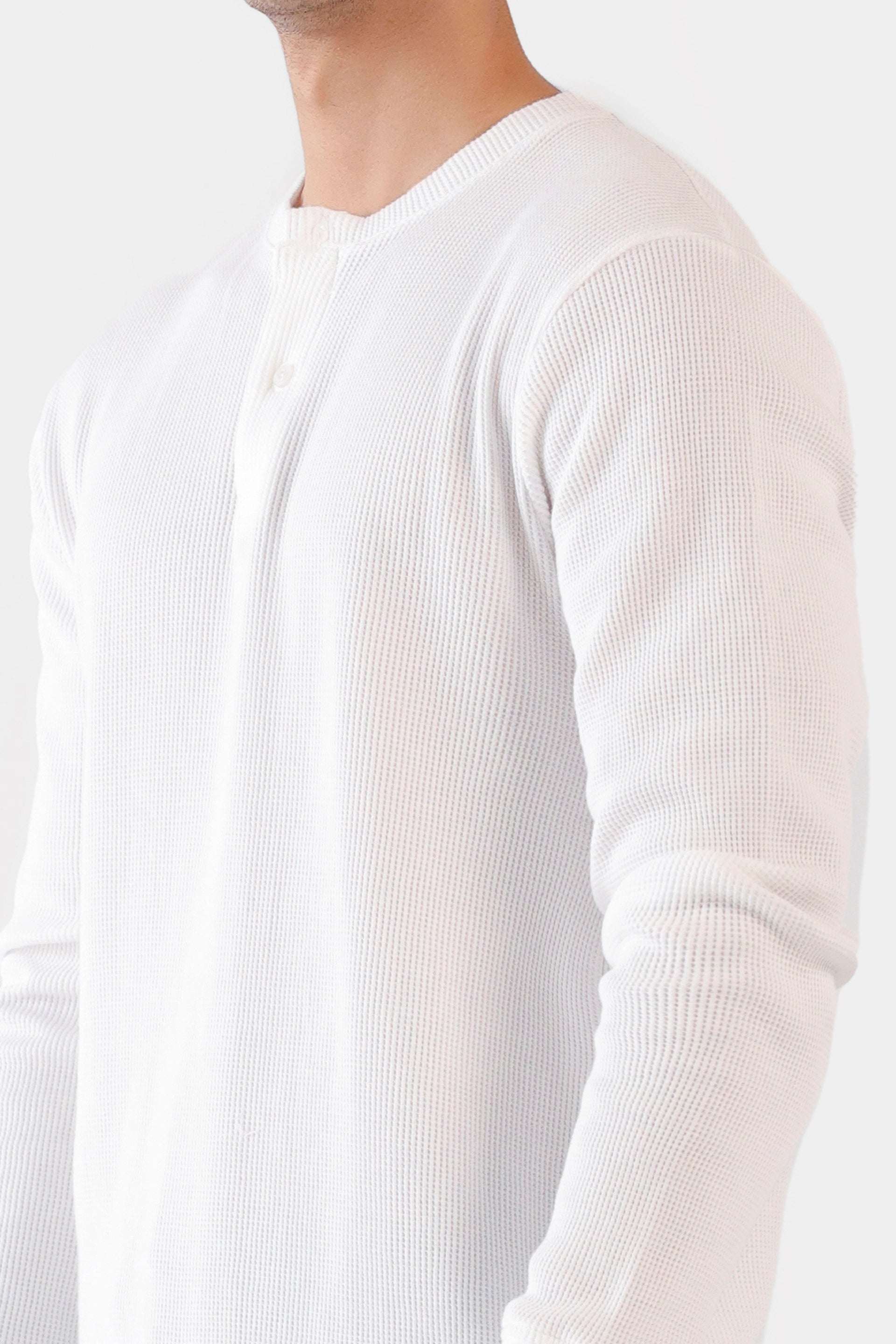 Waffle Knit Henley T-Shirt - Cougar Clothing