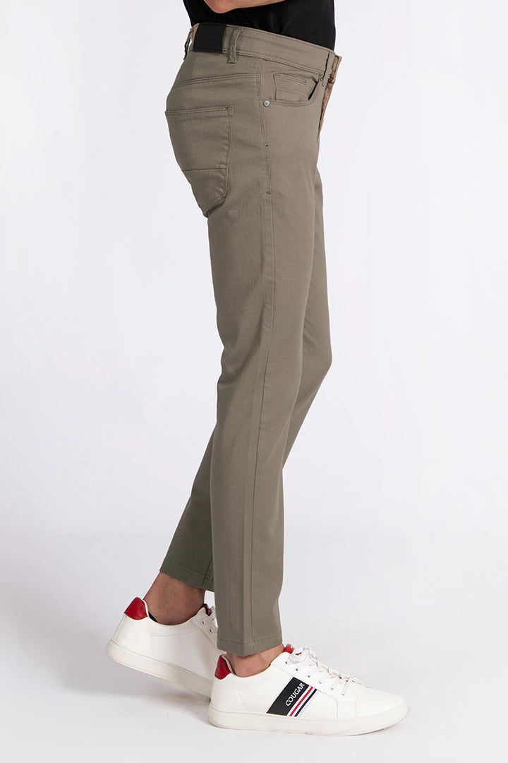 Light Brown Slim Fit Five Pocket Pants