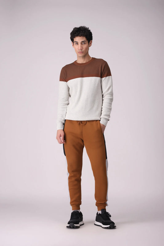 Slim Fit Striped Fleece Jogger Pants - Cougar Clothing