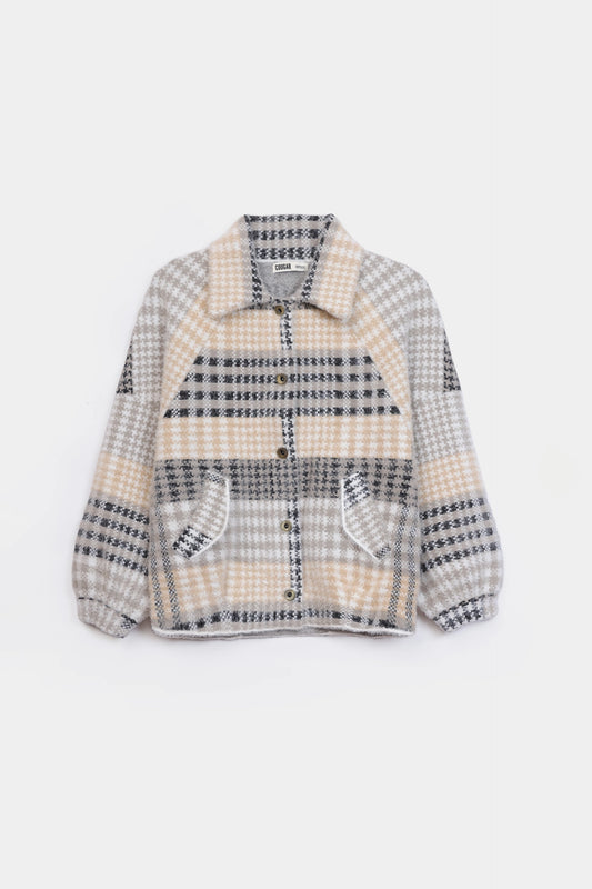 Raglan Checkered Cardigan - Cougar Clothing