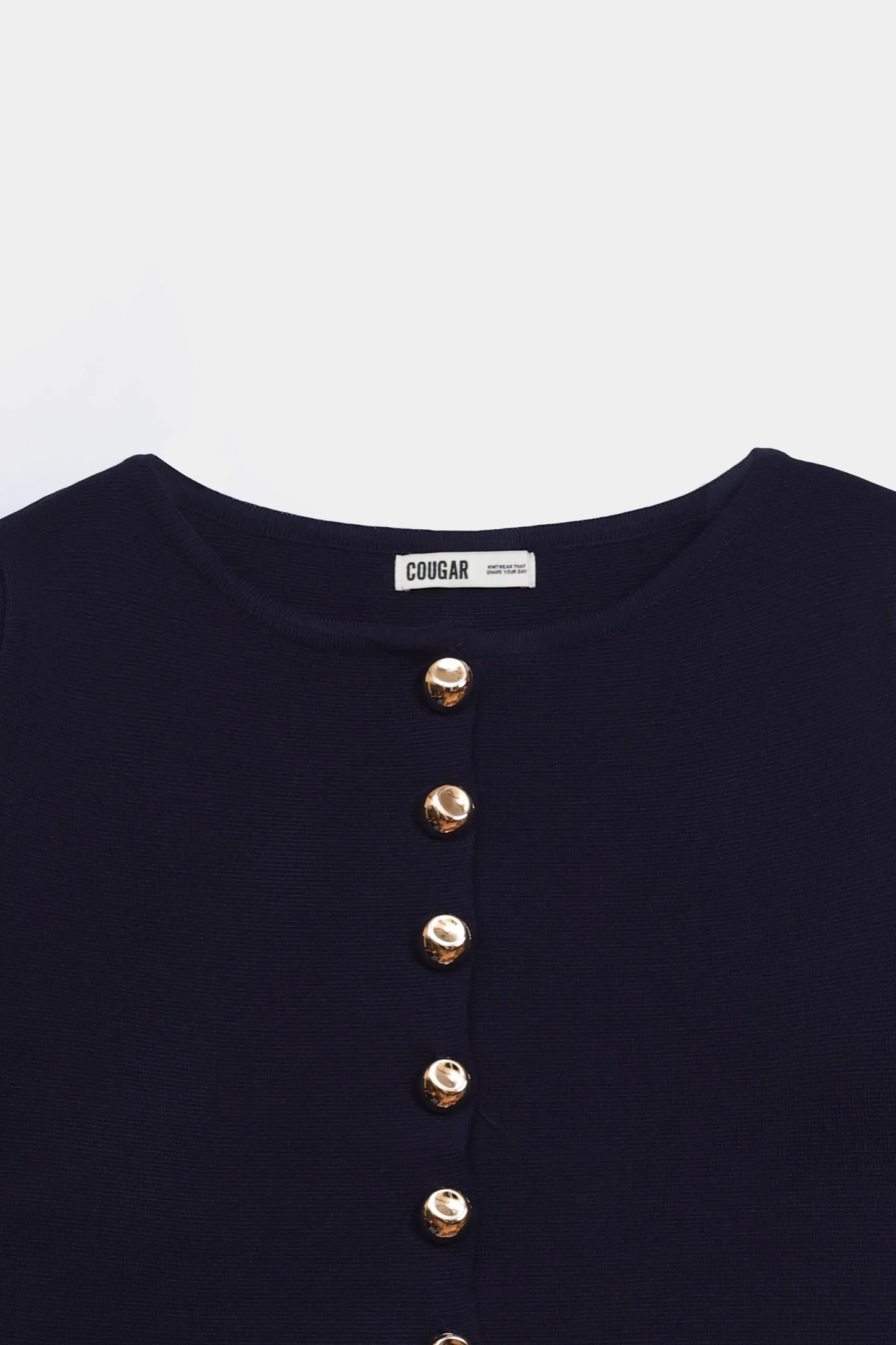 Cardigan With Golden Tone Buttons - Cougar Clothing