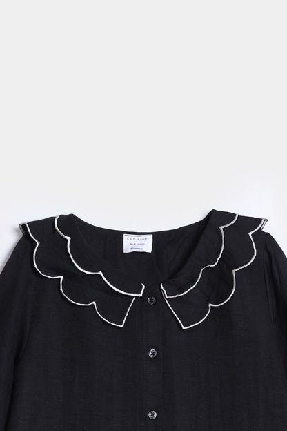 Scalloped Collar Shirt - Cougar Clothing