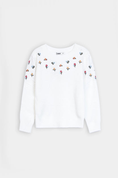 Floral Embroidered Jumper - Cougar Clothing