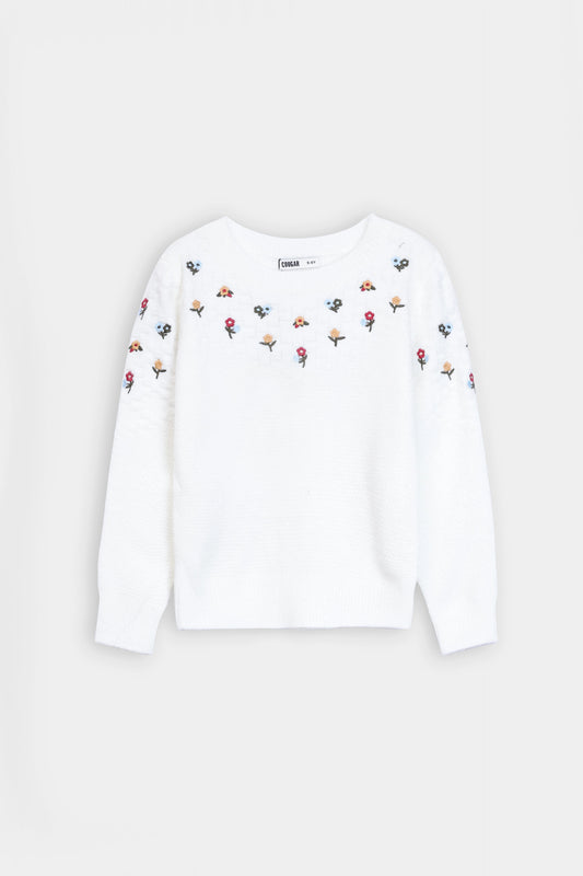 Floral Embroidered Jumper - Cougar Clothing