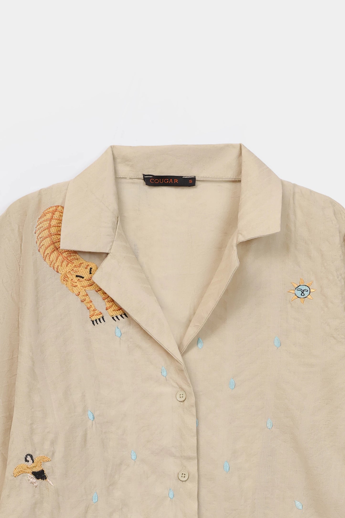 Self Jacquard Embroidered Button-Down - Cougar Clothing