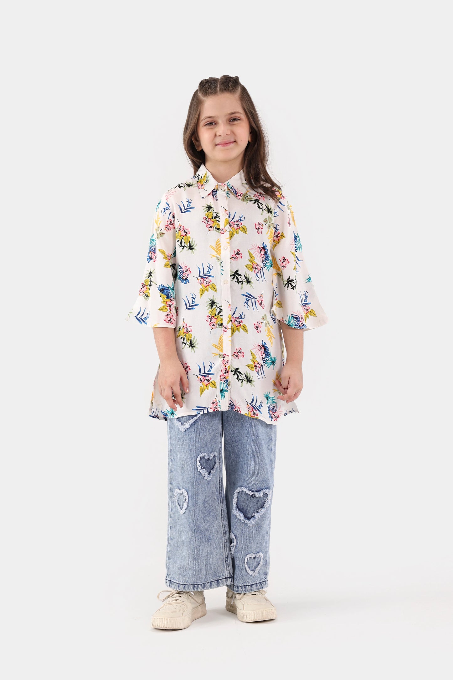 Floral Print Linen Dress - Cougar Clothing