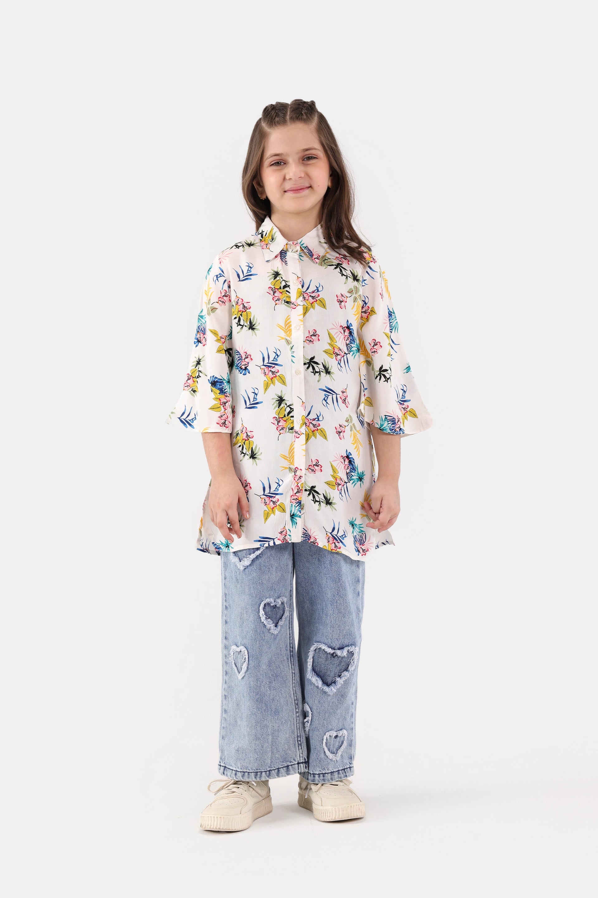 Floral Print Linen Dress - Cougar Clothing