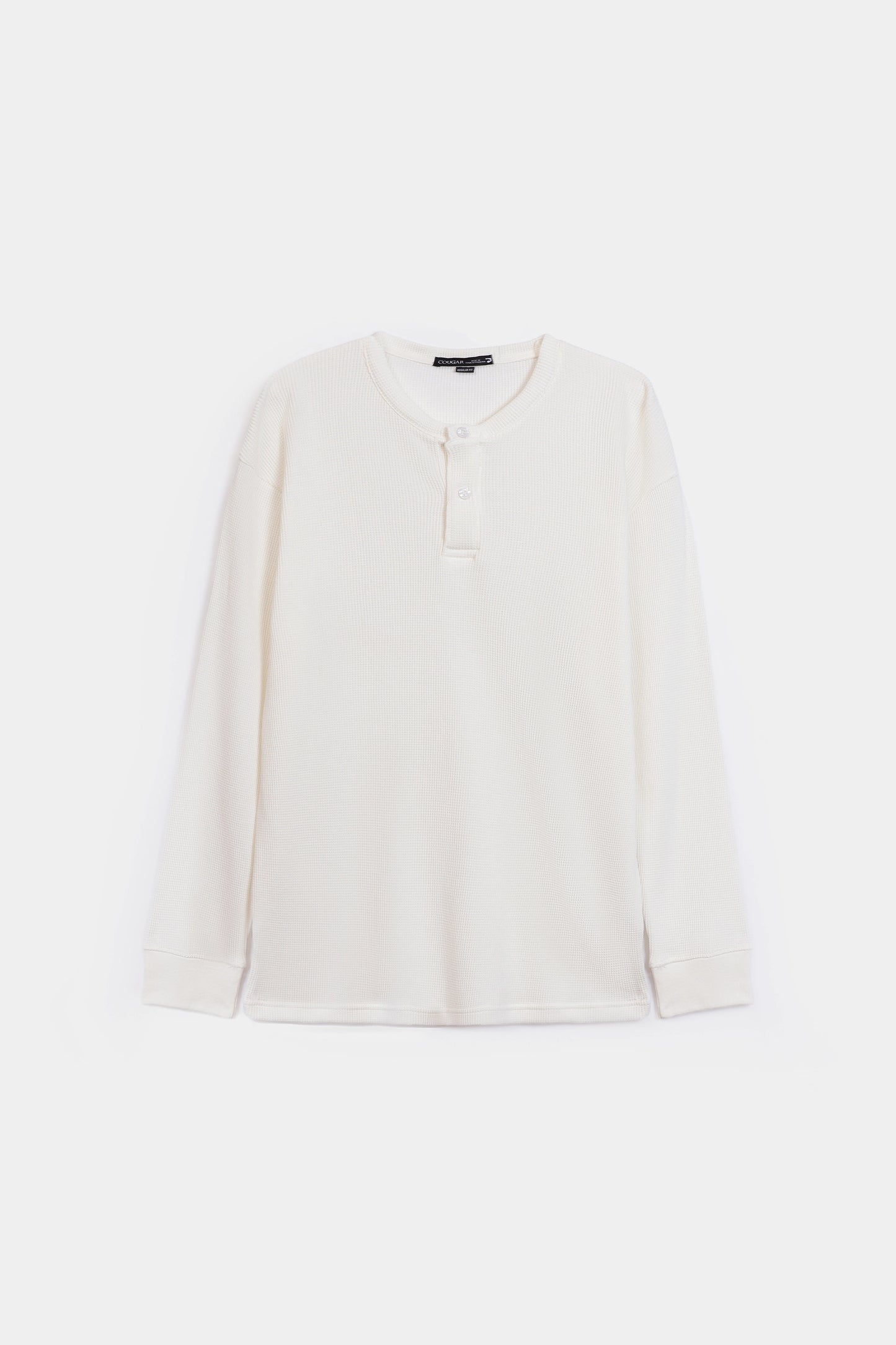 Waffle Knit Henley T-Shirt - Cougar Clothing