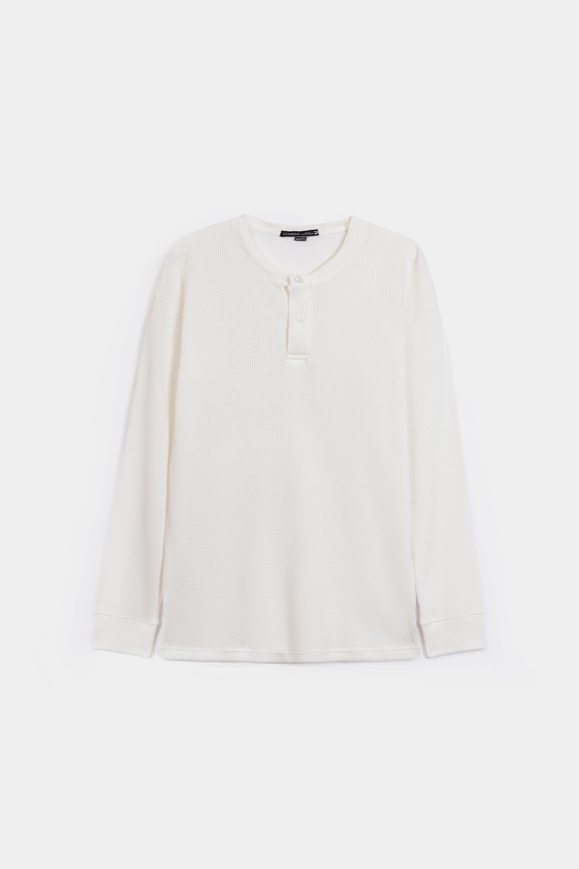 Waffle Knit Henley T-Shirt - Cougar Clothing