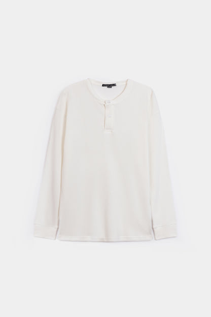 Waffle Knit Henley T-Shirt - Cougar Clothing