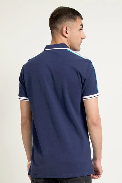 Color Block Scripted Polo