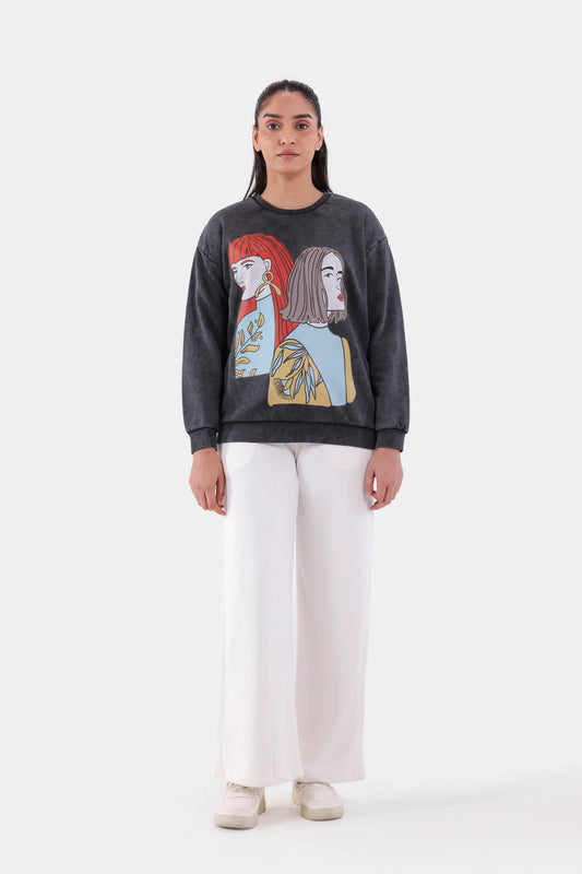 Garment Dyed Graphic Sweatshirt - Cougar Clothing