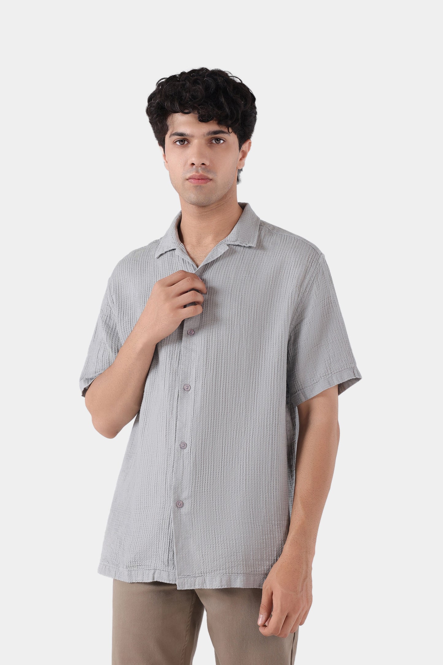 Textured Resort Collar Shirt - Cougar Clothing