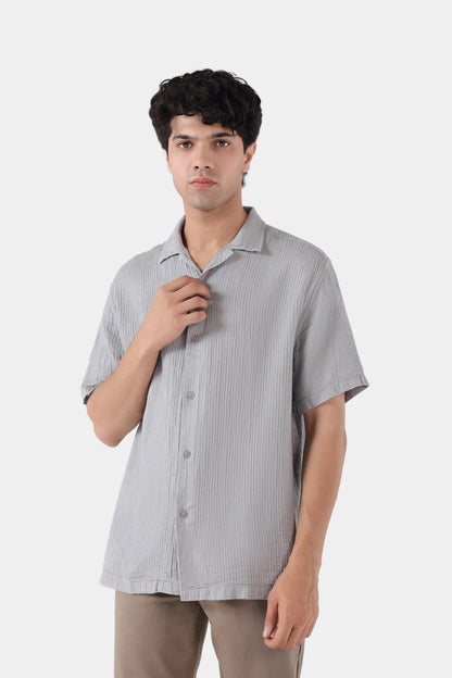 Textured Resort Collar Shirt - Cougar Clothing