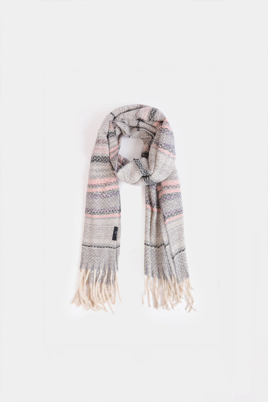 Horizontal Striped Knitted Shawl