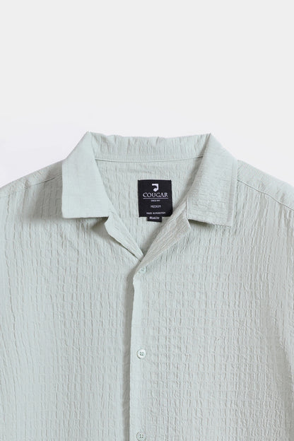Relaxed Fit Seersucker Shirt - Cougar Clothing