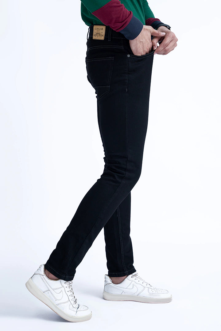 Black Slim Fit Cotton Jeans