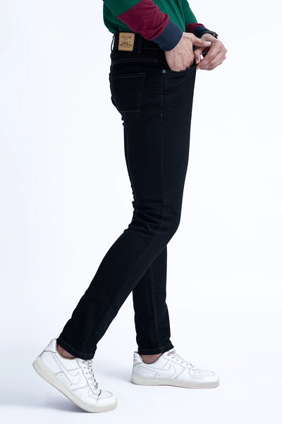 Black Slim Fit Cotton Jeans