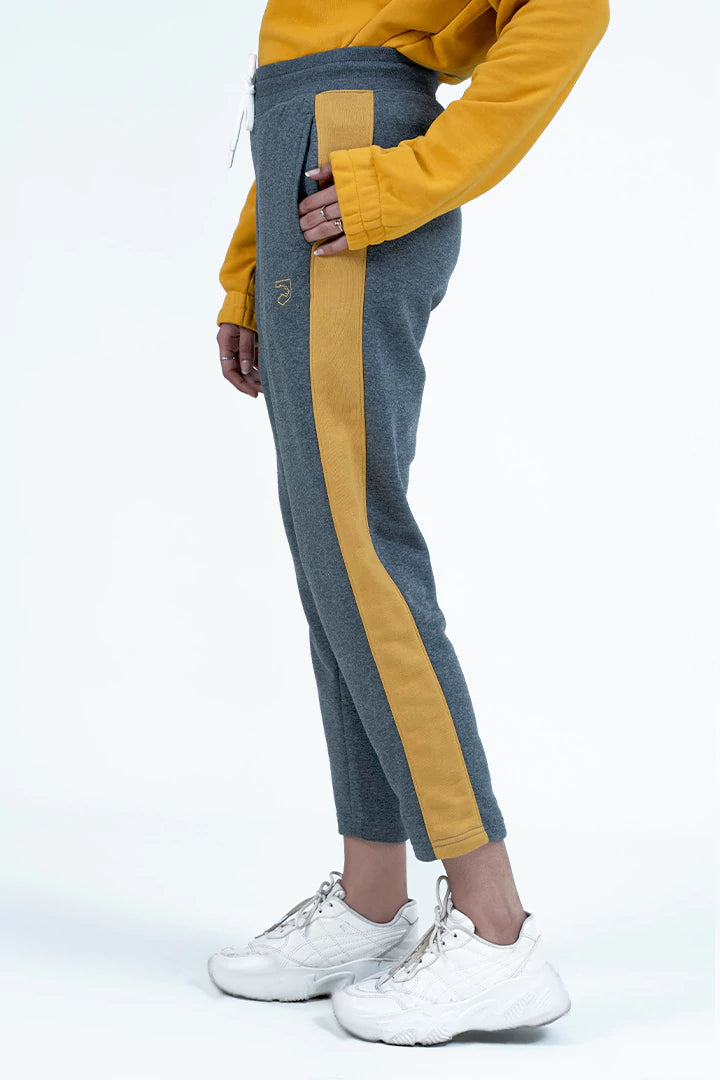 Grey Contrast Panel Trousers