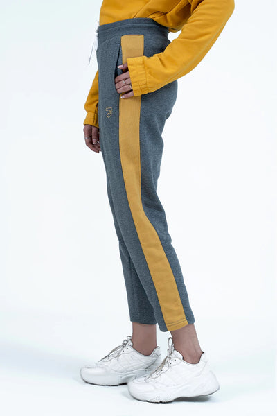 Grey Contrast Panel Trousers