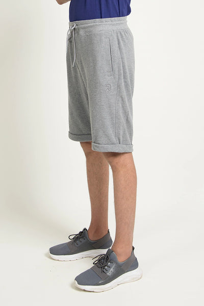 Grey Folded Hem Shorts