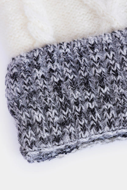 Two-Tone Pom-Pom Beanie - Cougar Clothing