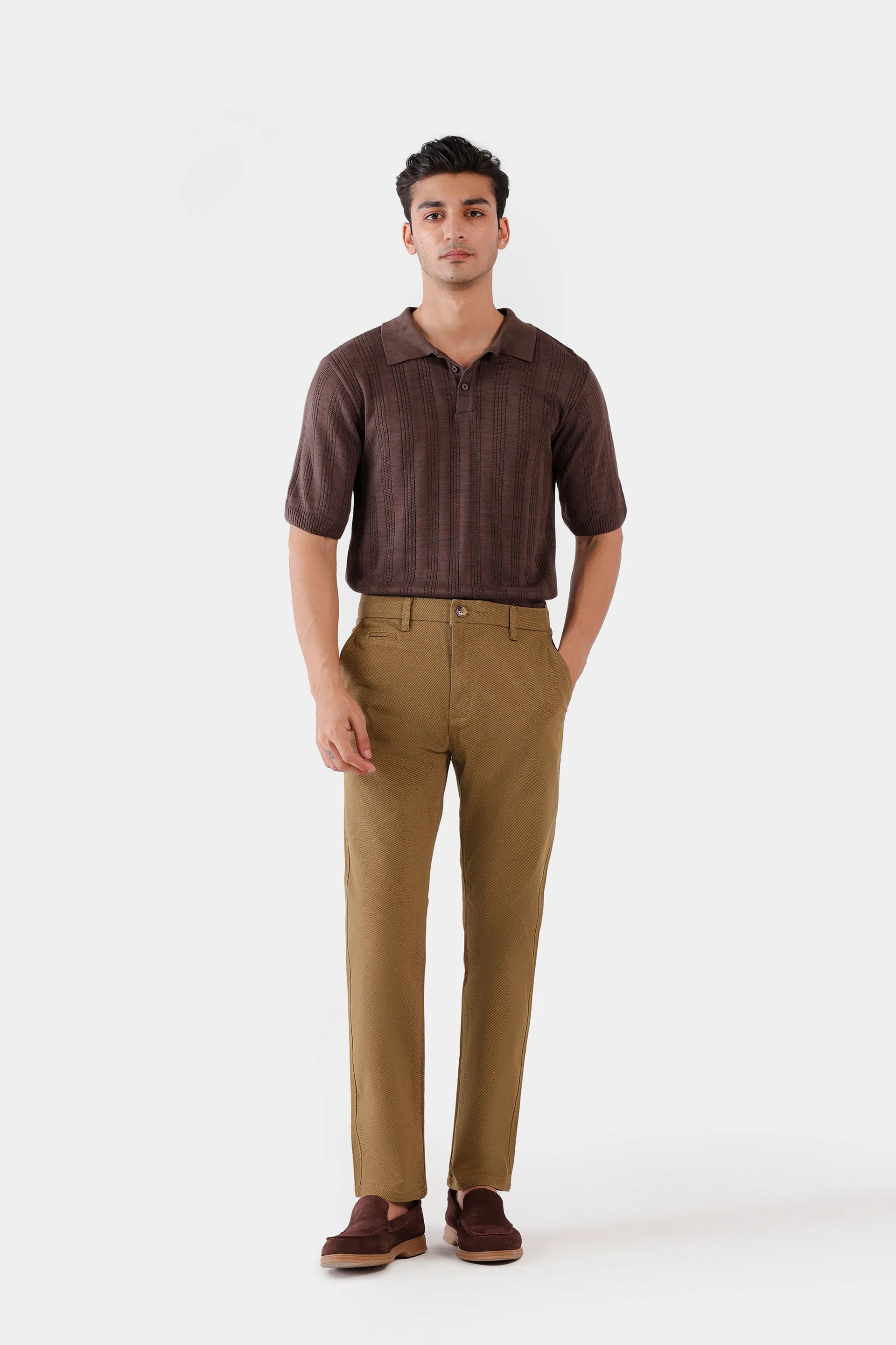 Relaxed Textured Chino Pants - Cougar Clothing