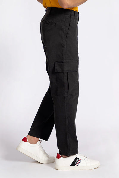 Black Cargo Relax Fit Trousers