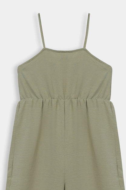 Crushed Poly Cotton Jumpsuit - Cougar Clothing