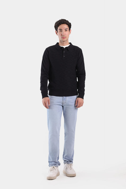 Knitted Polo Sweater - Cougar Clothing