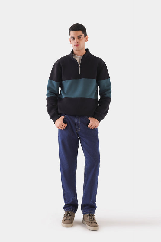 Color Block Quarter-Zip Sweatshirt
