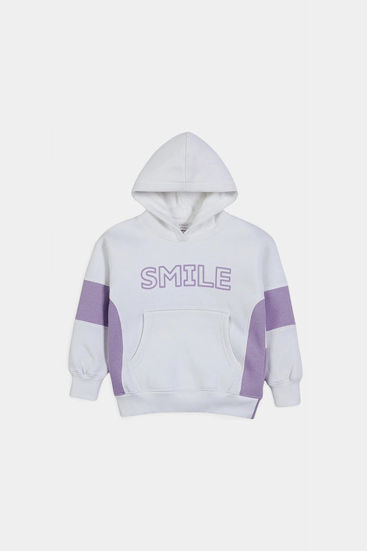 Text Printed Color Block Hoodie - Cougar Clothing